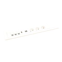   Legrand 654863 Incara Incara Multilink - bútorba süllyeszthető, 12 modul, 3x2P+F + USB A+C + 3xRJ45 Cat.6 UTP 1 modul + HDMI 1 modul aljzat, 2m kábellel, fehér