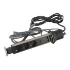 Legrand 654975 Incara Incara Tower 60 - bútorba süllyeszthető, 3x2P+F + 2xRJ45 Cat.6 FTP + USB A+C aljzat, 2m kábellel