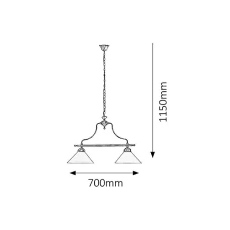 Rábalux 2707 Marian 2 ágú függeszték E27 2x60W bronz