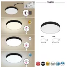 Rábalux 7898 Tartu kültéri LED mennyezeti lámpa, kerek, fekete, 24W