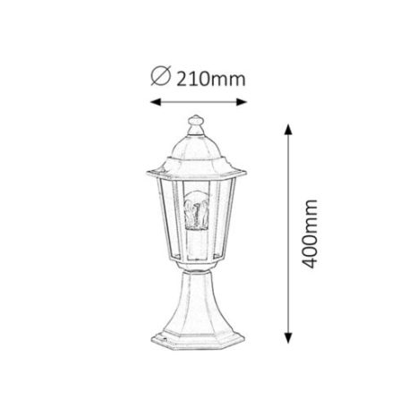 Rábalux 8205 Velence kültéri talpas lámpa, fehér, 40cm, E27, 60W, IP43