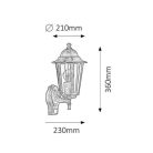 Rábalux 8218 Velence kültéri fali lámpa, mozgásérzékelős, arany, E27, 60W, IP44