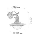 Rábalux 8271 Oslo kültéri fali lámpa, antik arany, E27, 60W, IP44