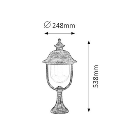 Rábalux 8698 New York kültéri talpas lámpa, arany, E27, 100W