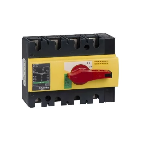 Schneider 28929 Interpact INS160 4P piros kapcsoló sárga homloklap