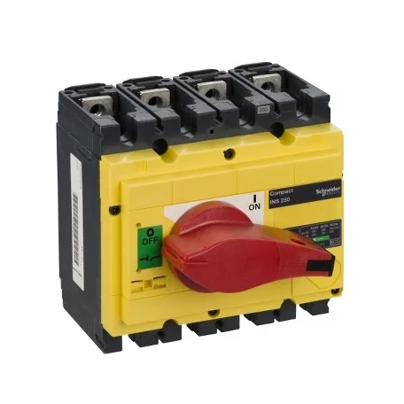 Schneider 31127 Interpact INS250 4P piros kapcsolókar, sárga homloklap