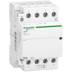   Schneider A9C24740 ACTI9 iCT40A kontaktor, 50Hz, 4NO, 3P+F, 220-240VAC