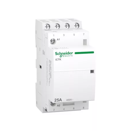 Schneider A9C40425 ACTI9 iCTK kontaktor, 25A, 4NO, 400VAC
