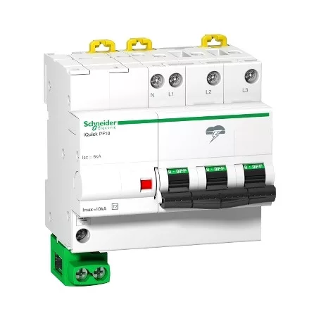 Schneider A9L16618 ACTI9 iQUICK PF, 10kA, 3P-N, földelő vezetékkel