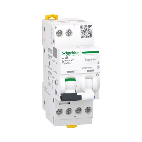 Schneider A9TDF3606 ACTI9 iCV40N VigiARC, A-SI osztály, 1P-N, C, 6A, 30mA