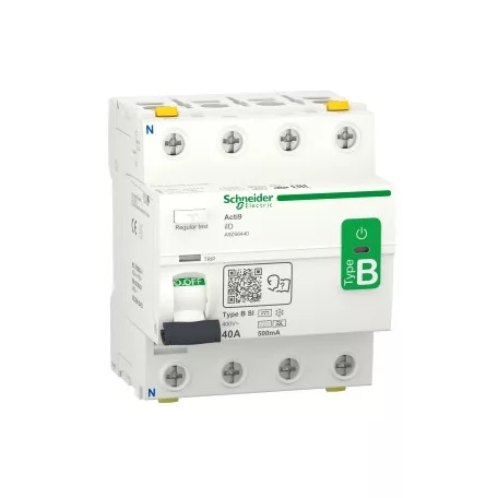 Schneider A9Z66440 ACTI9 iID áram-védőkapcsoló, B-SI osztály, 4P, 40A, 500mA