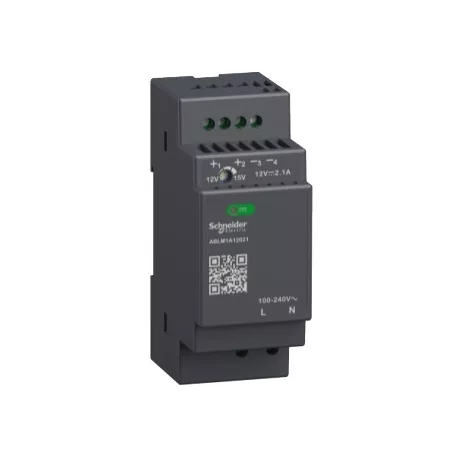 Schneider ABLM1A12021 Modicon Modular tápegység, moduláris, DIN sínre szerelhető, 1f, 12 VDC, 2,1 A, 25 W