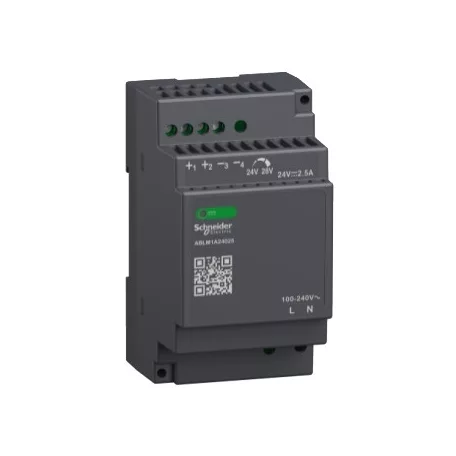 Schneider ABLM1A24025 Modicon Modular tápegység, moduláris, DIN sínre szerelhető, 1f, 24 VDC, 2,5 A, 60 W