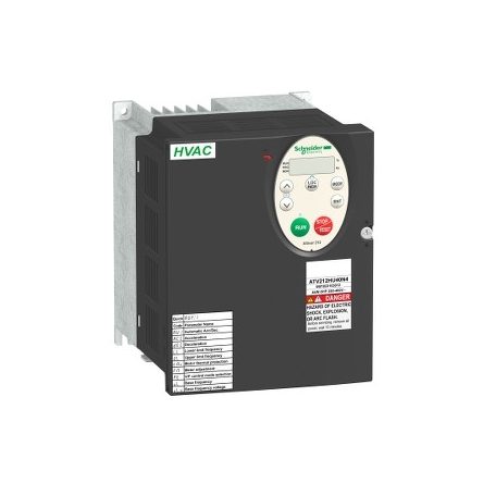 Schneider ATV212HU55N4Altivar ATV212 frekvenciaváltó épületes alkalmazásokra, BACnet, 5,5kW, 3f, 380…480VAC, IP21, C2 osztályú EMC szűrővel