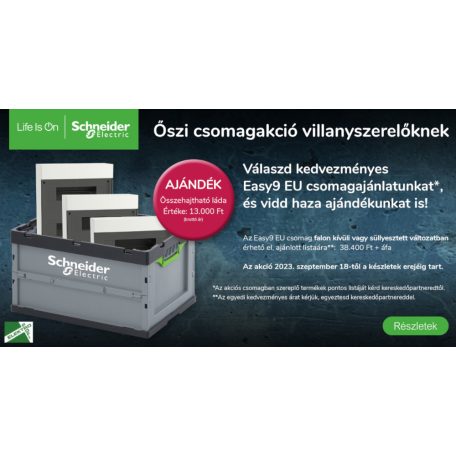 Schneider EZ9EUA Promo EASY9 sülly. 8-36 modul (6 db) + összehajtható láda 60x40x32 (67 l)