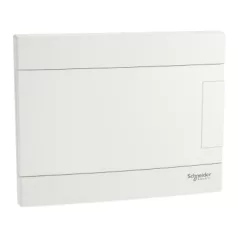   Schneider EZ9EUB108 EASY9 EU Kiselosztó, 8 modul, PE+N sínnel, teli ajtóval, süllyesztett