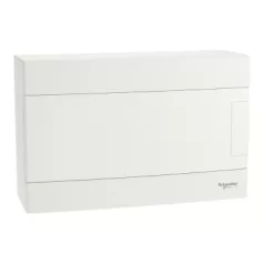   Schneider EZ9EUD112 EASY9 EU Kiselosztó, 12 modul, PE+N sínnel, teli ajtóval, falon kívüli