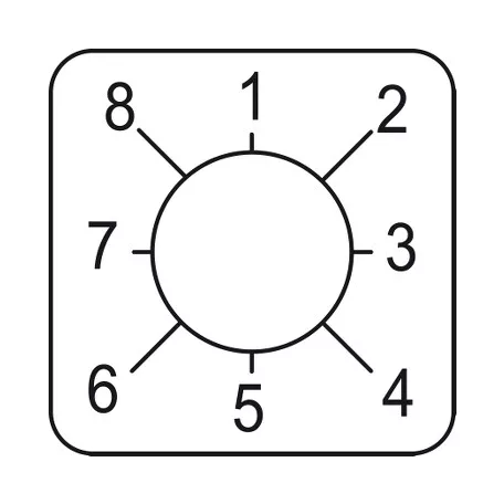 Schneider KZ18421 Harmony K bütykös kapcsoló címke, 1-8 - 45 x 45 mm