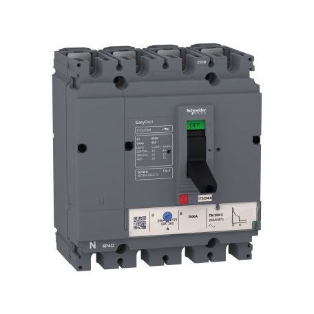 Schneider LV510313 EasyPact CVS100B 4P 25kA komplett megszakító TM40D 4P3D kioldóval