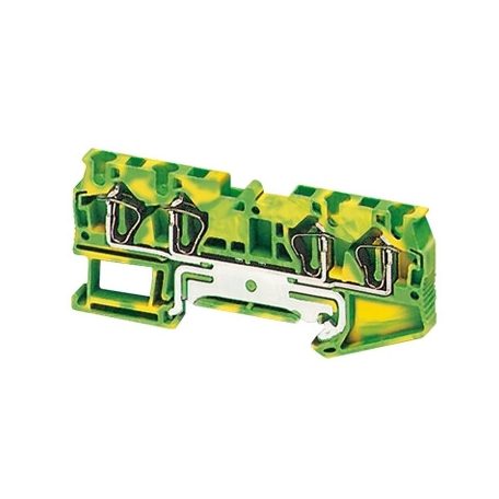 Schneider Electric NSYTRR44PE Rugós egyszintes földelőkapocs 2x2 csatlakozás 6,2 mm 4 mm2 zöld-sárga