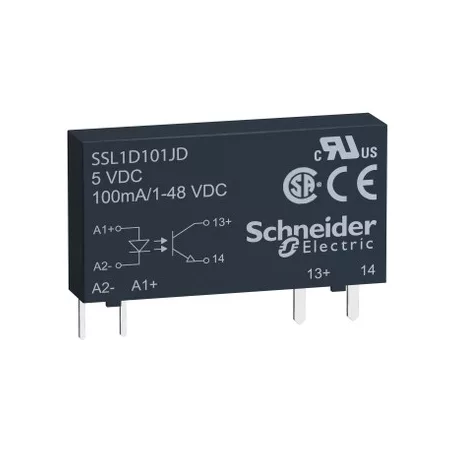 Schneider SSL1D101JD SSL sorkapocs szilárdtestrelé, DC kapcsolás, 1NO, 1-48VDC, 100mA, 12VDC