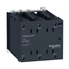   Schneider SSM3A325F7 SSM szilárdtestrelé, 3f, nullfeszültségű kapcsolás, 3NO, 48-600VAC, 25A, 120VAC