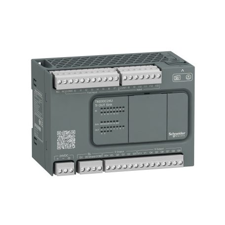 Schneider TM200C24U Modicon M200 Easy PLC, 24 I/O1xRS485, tranzisztoros kimenet (sink), 24 VDC