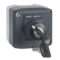   Schneider XALD142 Harmony XALD tokozott kulcsos választókapcsoló, 2 állású, 1NO, "Arrét-Marche" felirat
