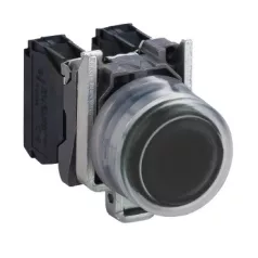   Schneider XB4BPCUST01 Harmony komplett fém nyomógomb, Ø22, védősapkás kiálló profil, visszatérő, 1NO, személyre szabott