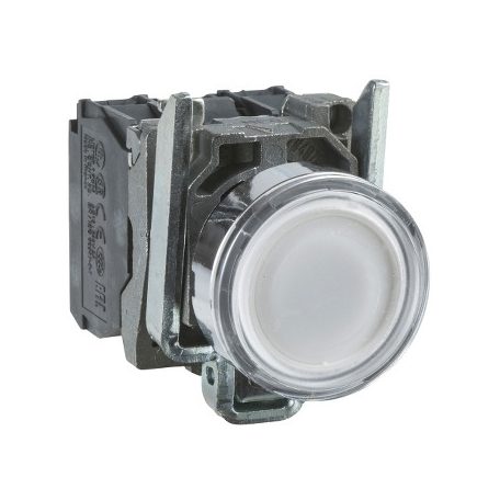 Schneider XB4BWCUST03 Harmony komplett fém LED világító nyomógomb, Ø22, visszatérő, 24VAC/DC, 1NO+1NC, személyre szabott