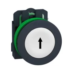   Schneider XB5FA3341 Harmony panelbe süllyesztett komplett műanyag nyomógomb, Ø30, visszatérő, 1NO, fehér, "fel nyíl"