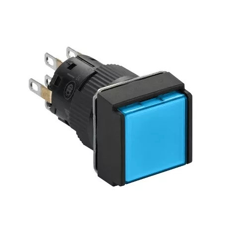 Schneider XB6ECW6B2P négyzetes kék világító nyomógomb Ø16-sülly. visszatérő-24 V-2CO