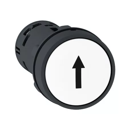 Schneider XB7NA11341 visszatérő nyomógomb, fehér - 1NO - fekete fel nyíl