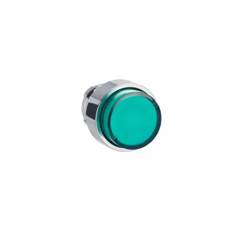 Schneider ZB2BW13C Easy Harmony XB2, Világító nyomógomb fej, zöld, fém, kiemelkedő, 22mm, visszatérő