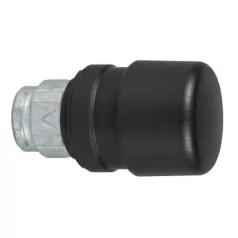   Schneider ZB4BC247 Harmony fém Ø30 gombafejű nyomógomb fej, Ø22, visszatérő, fekete, fekete test