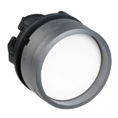   Schneider ZB5AA16C0 Harmony műanyag nyomógomb fej, Ø22, visszatérő, mélyítet, fehér, szürke perem