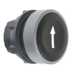   Schneider ZB5AA335C0 Harmony műanyag nyomógomb fej, Ø22, visszatérő, fekete, "fel nyíl", szürke perem