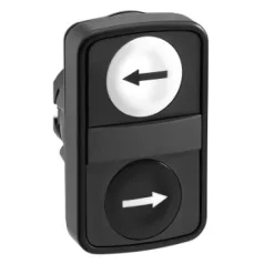   Schneider ZB5AA7213 Harmony műanyag kettősfejű nyomógomb fej, Ø22, visszatérő, 1-1 fehér/fekete jobb/bal nyíl nyomógomb