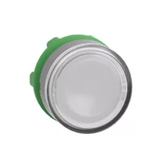   Schneider ZB5AW313C0 Harmony műanyag világító nyomógomb fej, Ø22, visszatérő, beépített LED-hez, fehér, szürke perem