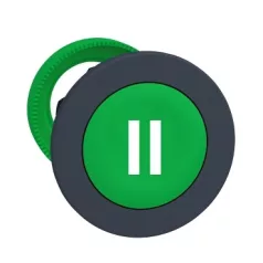   Schneider ZB5FA336 Harmony panelbe süllyesztett műanyag nyomógomb fej, Ø30, zöld, "II"