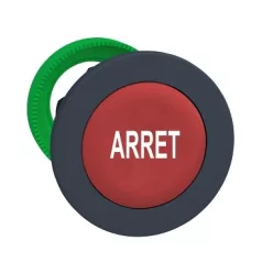   Schneider ZB5FA433 Harmony panelbe süllyesztett műanyag nyomógomb fej, Ø30, piros, "ARRET"