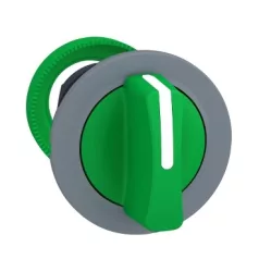   Schneider ZB5FD303C0 Harmony panelbe süllyesztett műanyag választókapcsoló fej, Ø30, 3 állású, zöld, szürke perem