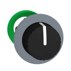   Schneider ZB5FD39C0 Harmony panelbe süllyesztett műanyag választókapcsoló fej, Ø30, 3 állású, recés, fekete, szürke perem