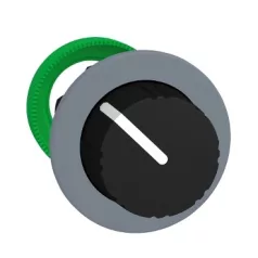   Schneider ZB5FD49C0 Harmony panelbe süllyesztett műanyag választókapcsoló fej, Ø30, 2 állású, recés, fekete, szürke perem