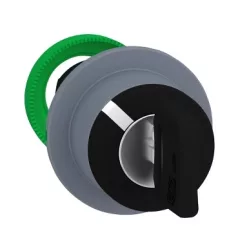   Schneider ZB5FG4C0 Harmony panelbe süllyesztett műanyag választókapcsoló fej, Ø30, 455 kulcsos, 2 állású, szürke perem