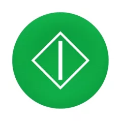   Schneider ZBA346 Harmony Ø22 nyomógomb zöld tető jelölt I in a Øond