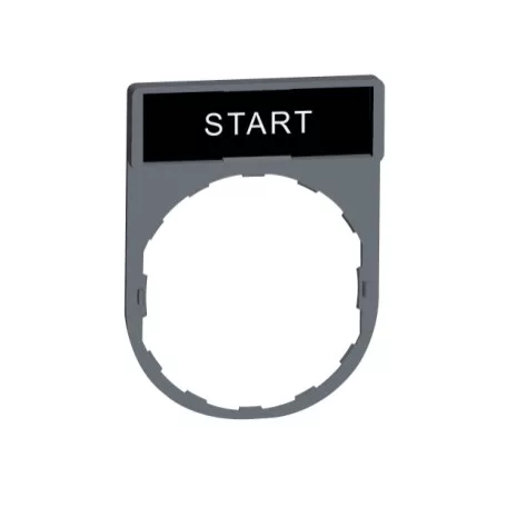 Schneider ZBY2303C0 Harmony címketartó 30x40 mm, Ø22 készülékekhez, 8x27 mm felirati címkével, STOP, szürke perem