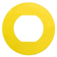   Schneider ZBY9101M Harmony sárga köralakú felirati tábla, Ø60, vészkapcsolóhoz, felirat nélkül, ZBZ16** védőgallérhoz