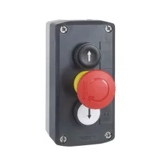   Schneider xald328 Harmony XALD tokozott nyomógomb, 1 fehér - 1 piros gombafejű - 1 fekete, 2NO+1NC, fel és le nyíl, "O" feliratok