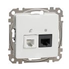 Schneider SDD111468 Sedna Design RJ11/RJ45 Cat6 UTP kombinált aljzat, fehér
